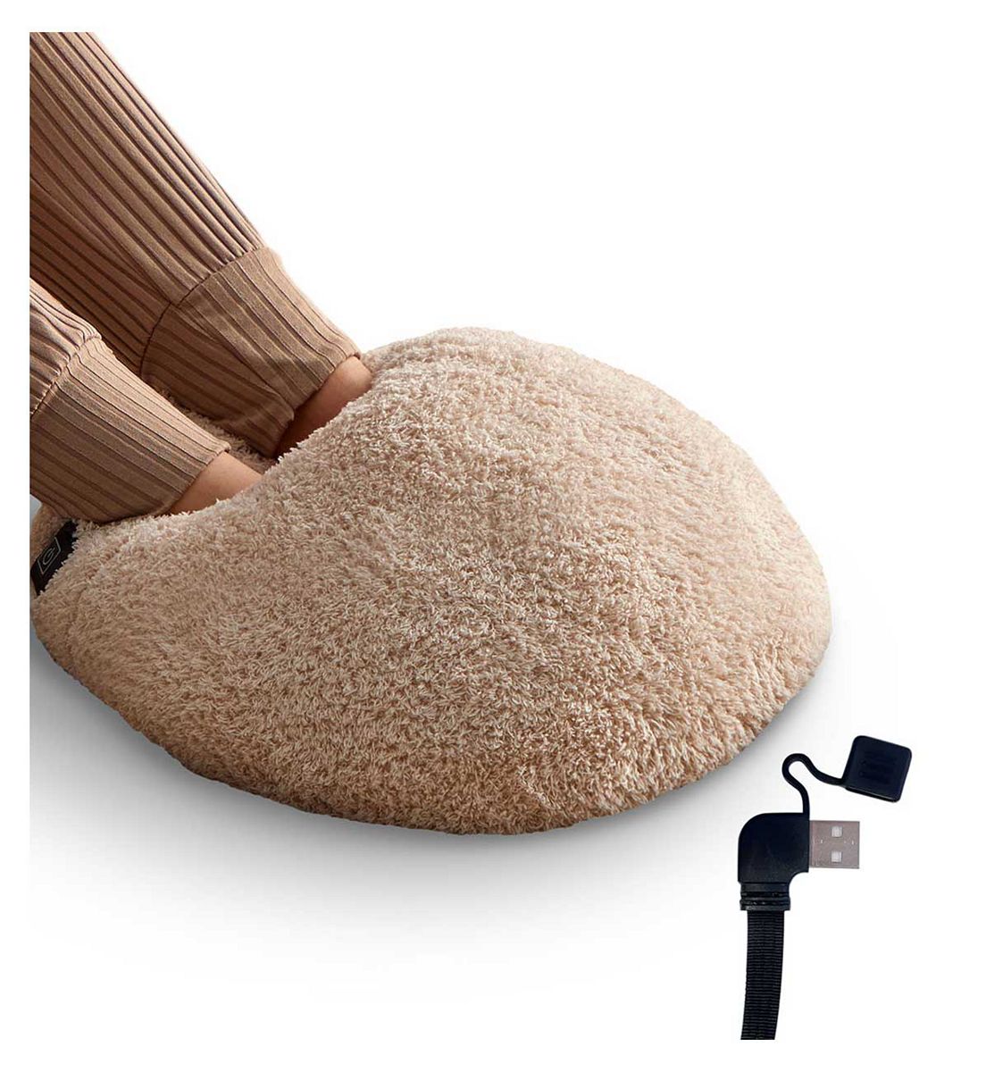 Silentnight Teddy Boucle Usb Heated Footwarmer Natural